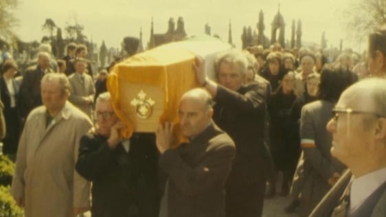 Funeral procession of 1916 Veteran Joe Clarke in Glasnevin Cemetery, Dublin (1976)