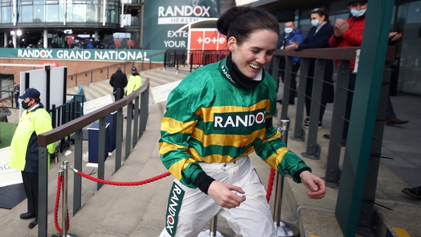 Unbridled joy was etched across the face of Rachael Blackmore after her historic win at Aintree