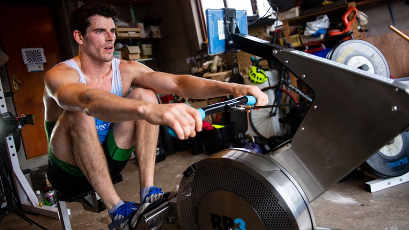 Philip Doyle during a training session at his home in Banbridge back in May, 2020