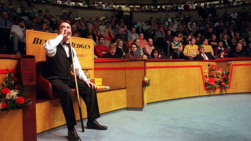 Ken Doherty and a full crowd at Goffs, during Ireland's golden age of snooker