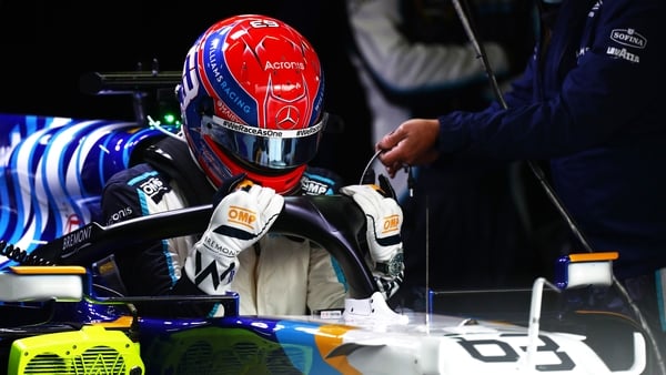 George Russell pictured before the race