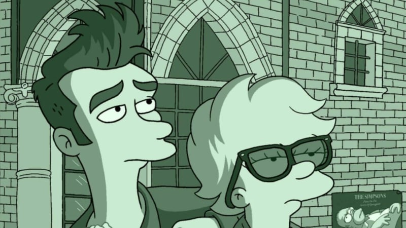 Quilloughby (voiced by Benedict Cumberbatch) with Lisa in The Simpsons. Picture: The Simpsons