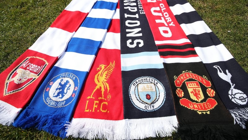 Scarves from the Six English clubs who've signed up to the ESL