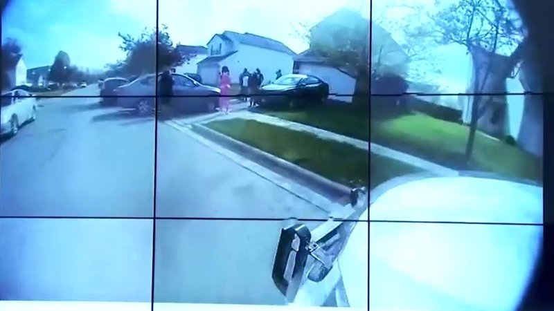 Footage shows police arriving at the scene