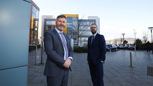 Expleo directors Rob McConnell and Scott Armstrong at the company's NI Headquarters in the Titanic Quarter, Belfast