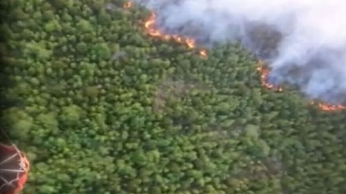 A still from video of Killarney fire by the Irish Air Corps
