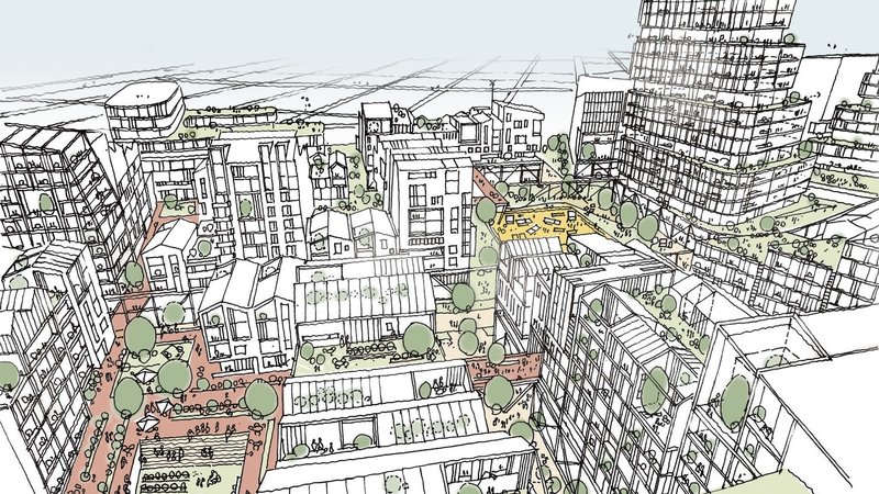 The Irish architecture firm said it sought to create a cityscape that feels as much as possible like an extension of the surrounding area