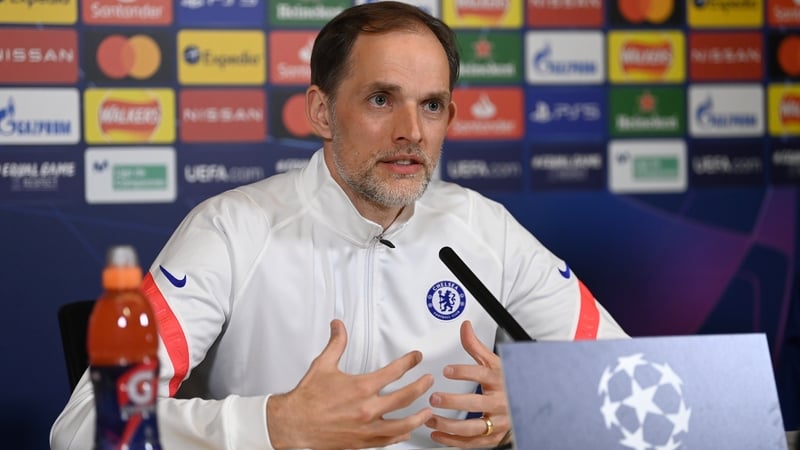 Chelsea coach Thomas Tuchel speaks to the media ahead of the first leg