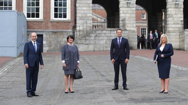 Micheál Martin, Arlene Foster, Leo Varadkar and Michelle O'Neill at a North-South meeting last year