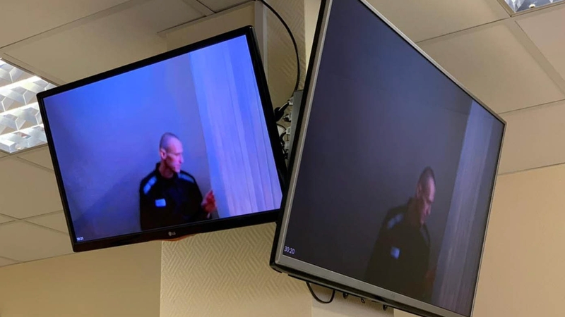 Alexei Navalny made his first video appearance in court since ending a hunger strike appearing gaunt in a prison uniform and with a short haircut