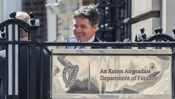 Finance Minister Paschal Donohoe outside the Department of Finance