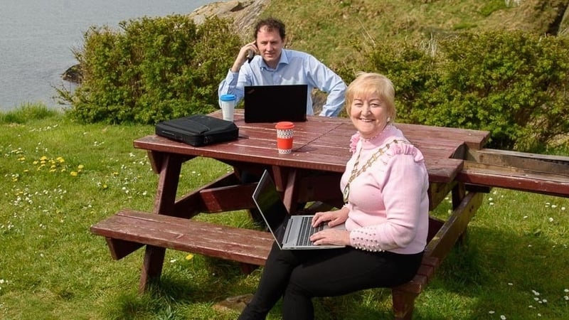 Minister Charlie McConalogue and Cathaoirleach of Donegal County Council, Cllr Rena Donaghey (Pic: Donegal County Council)