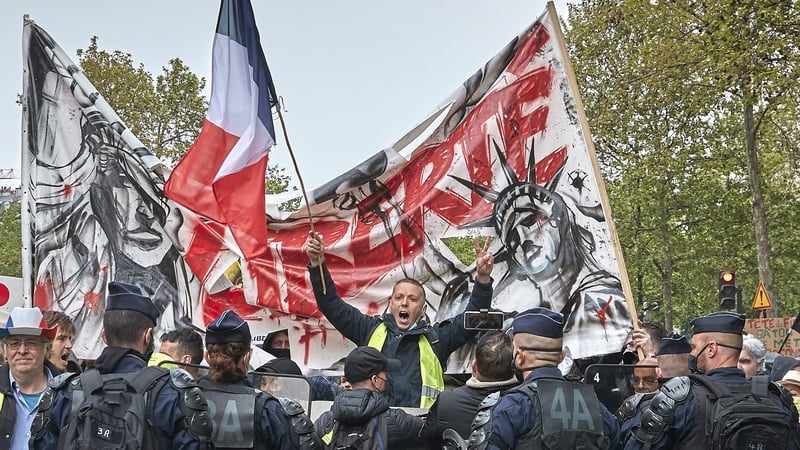 Trade unionists were joined by the 'Yellow Vest' movement during demonstrations in Paris
