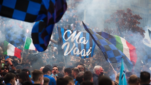 Inter fans took to the streets of Milan to celebrate the title win