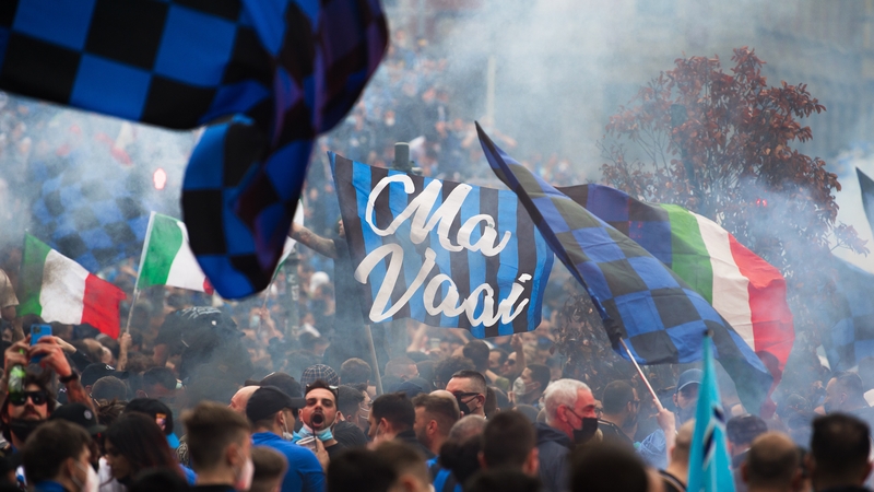 Inter fans took to the streets of Milan to celebrate the title win