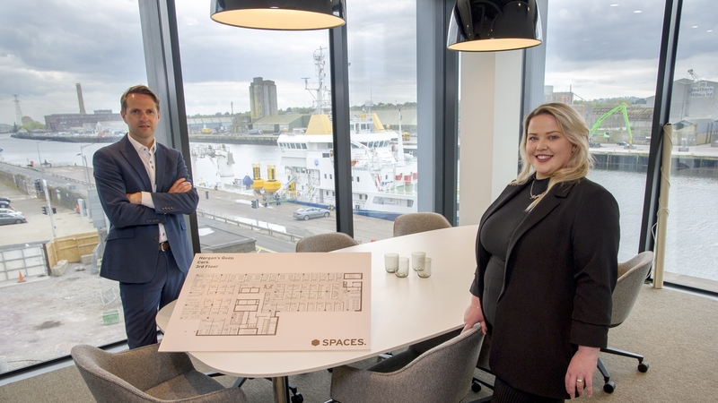 Kenneth Dwyer, Sales Director, IWG and Kayleigh Houlihan, Area Sales Manager - Cork, IWG pictured at the new Horgan's Quay development in Cork City