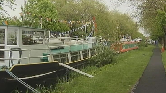 Barges on the Grand Canal at Mespil Road, Dublin