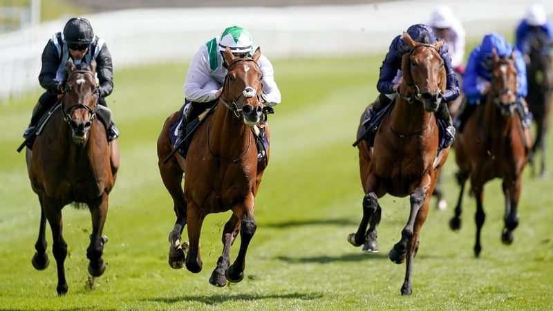 Youth Spirit (white and green silks) bounds clear of his rivals on the Roodee