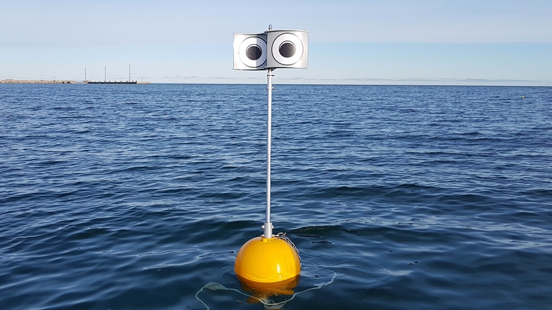 The trial found the number of birds were reduced by up to 30% within 50 metres of the scarecrow, compared to traditional fishing buoys