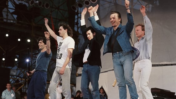 The Boomtown Rats on stage at Self Aid (1986)