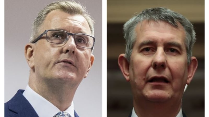 Jeffrey Donaldson (left) and Edwin Poots will both contest the DUP leadership