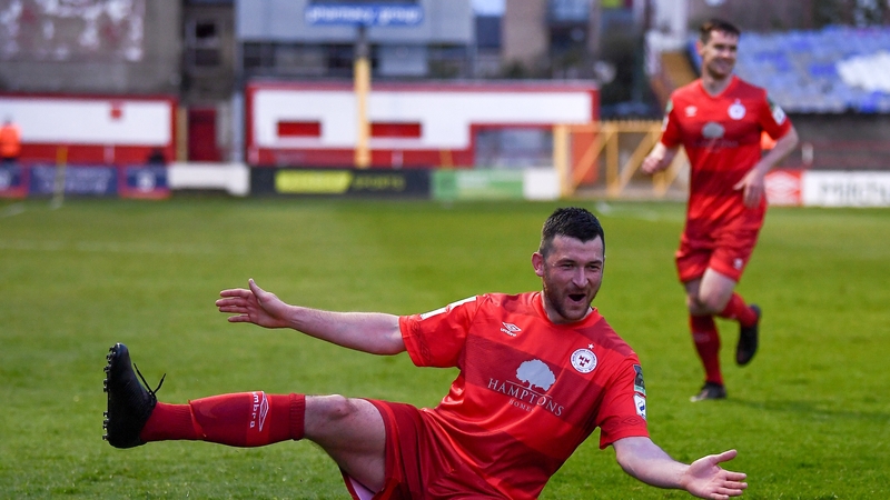 Ryan Brennan celebrates his goal