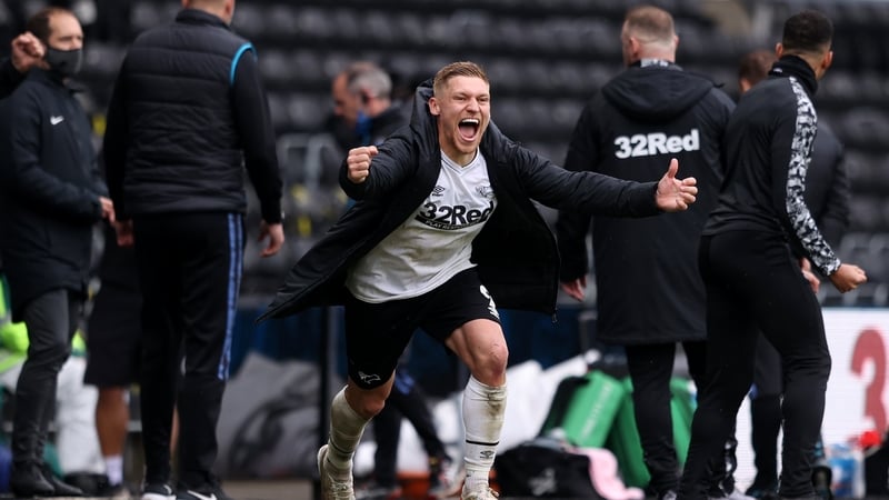 Martyn Waghorn celebrates Derby's all-important draw