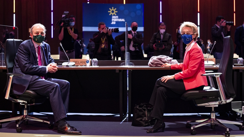 Micheál Martin and Ursula Von der Leyen at the EU summit in Porto today