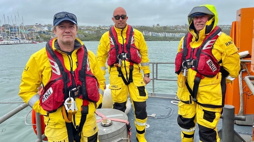 Coxwain Mark Gannon, his son Mark John and brother Dara were among the Courtmacsherry RNLI crew