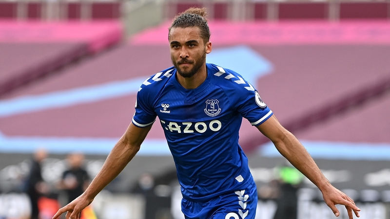 Dominic Calvert-Lewin celebrates his 16th league goal of the campaign