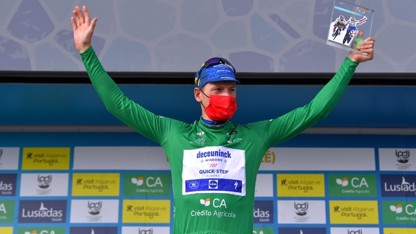 Sam Bennett after winning the Green Points Jersey