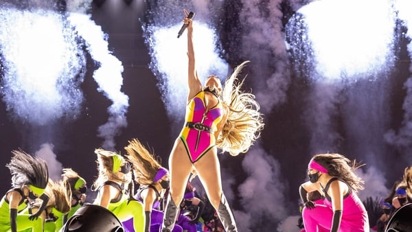 Jennifer Lopez performs at the Global Citizen VAX LIVE: The Concert To Reunite The World at SoFi Stadium in Inglewood, California