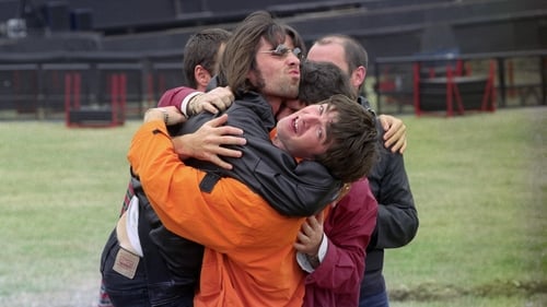Liam and Noel Gallagher and the rest of Oasis at Knebworth ahead of their August 1996 concerts Photo: Press Association