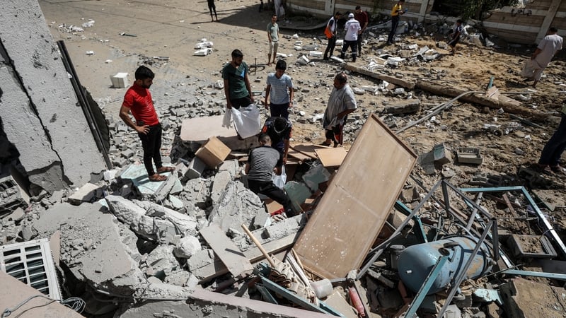 Gaza: foirgneamh scriosta ag diúracáin Iosrael