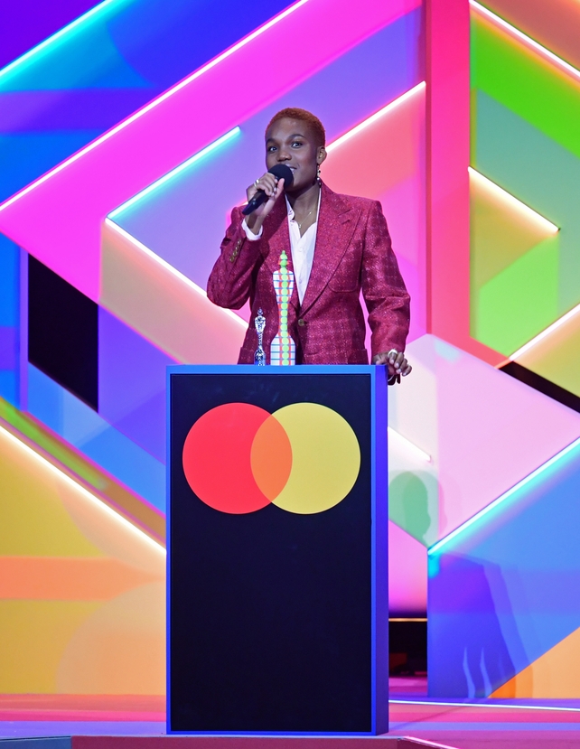 Arlo Parks accepts the award for Breakthrough Artist