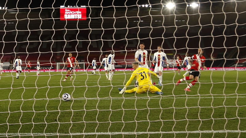 Danny Ings scores his second, and Southampton's third, on the night