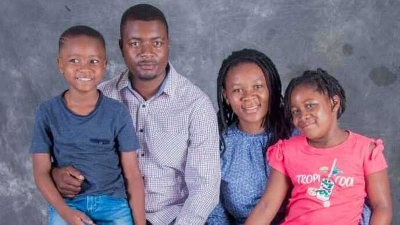 Pamela Chiwara with her husband and two children, who want to join her in Ireland