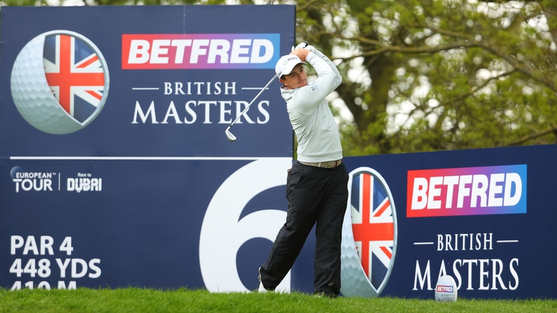 Paul Dunne tees off on the sixth hole during his second round at the Belfry