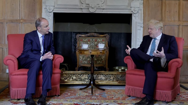 Micheál Martin and Boris Johnson in Chequers today
