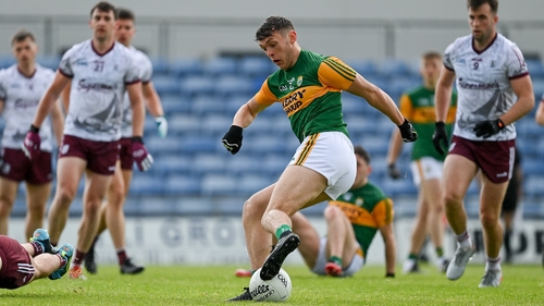 David Clifford throws a feint before slotting home his third goal against Galway