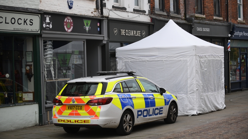 Police tent erected at The Clean Plate cafe site in Gloucester