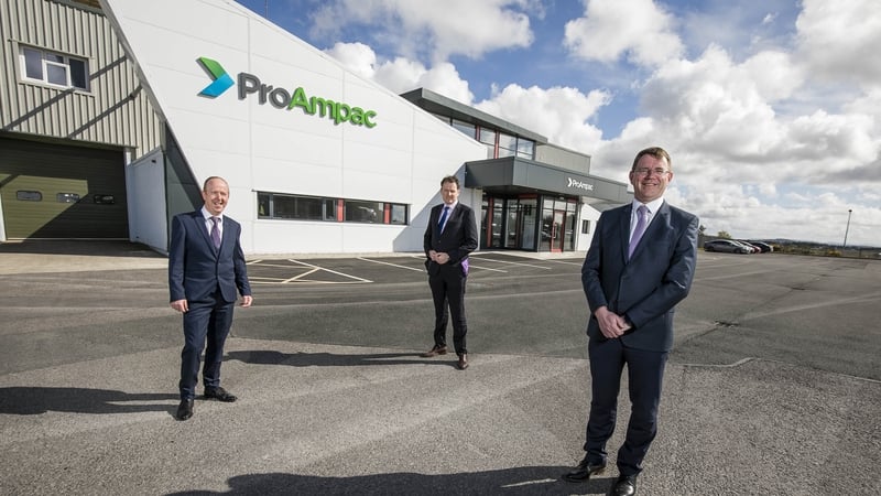 John McDermott, Operations Director at ProAmpac; Charlie McConalogue, Minister for Agriculture, Food and The Marine and Colm Dore, Managing Director, C&D Foods