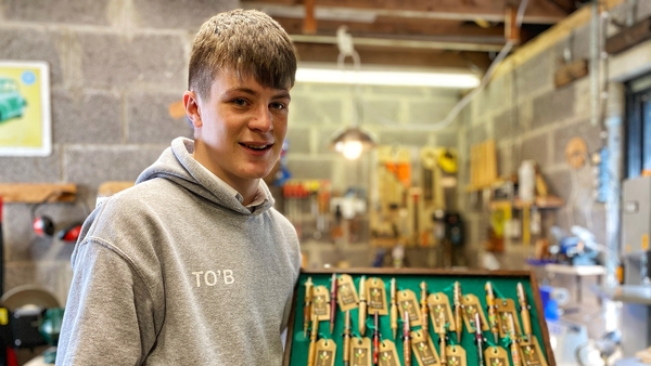 Tadhg O'Brien with his Monasterboice Scriptorium Pens