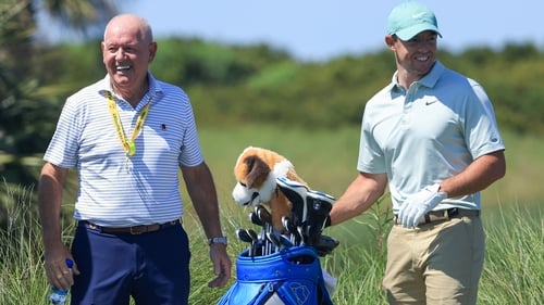 Gerry McIlroy joined his son during Tuesday's practice round