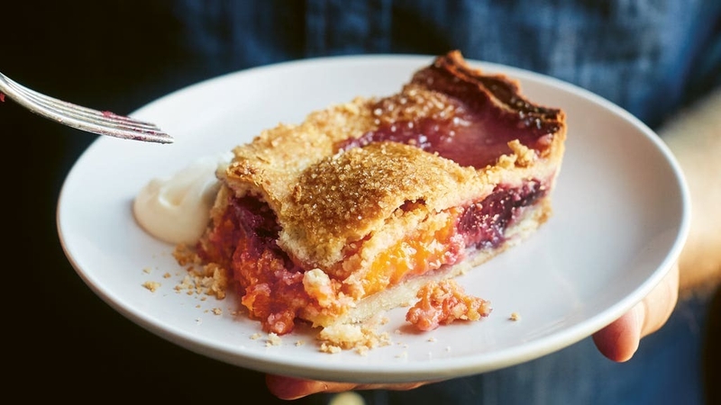 Cherry and apricot slab pie