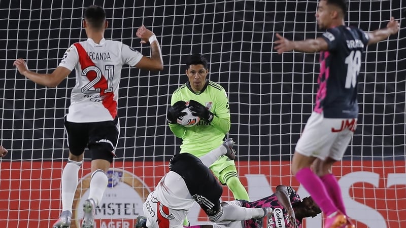 Enzo Perez helped River Plate to a 2-1 win