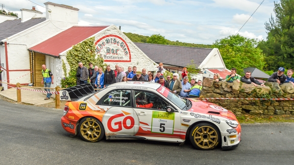 Garry Jennings competing at the 2019 Donegal International Rally