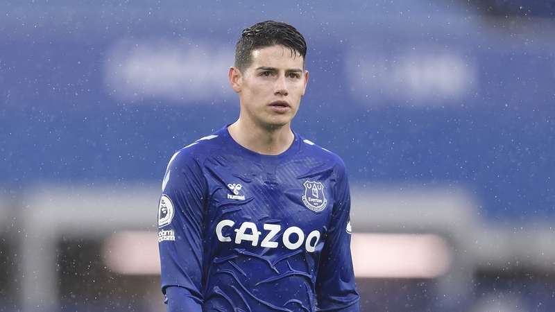 James Rodriguez has yet to be included in a matchday squad for Everton this season
