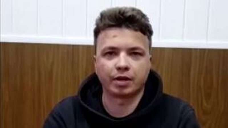 Roman Protasevich appeared to have been filmed on a phone camera