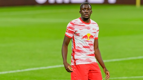Ibrahima Konate was an unused substitute in both legs of Leipzig's Champions League last-16 loss to Liverpool